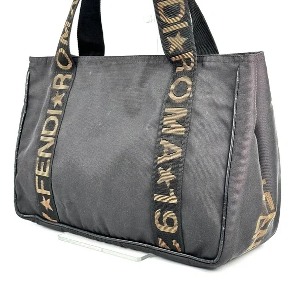 Authentic Fendi Black Roma Tote - Canvas and nylon- very good preloved condition - Picture 13 of 13
